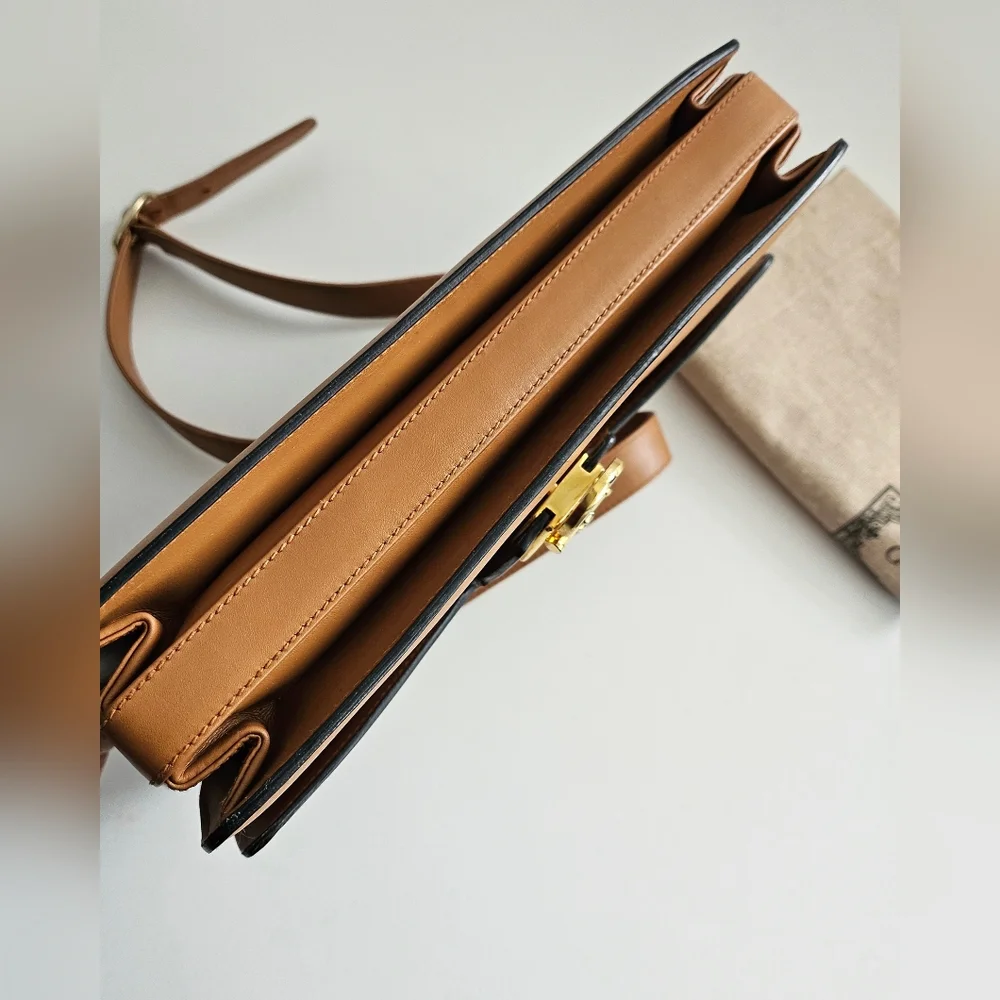 Gucci Brown All-leather Sherry Line Shoulder Flap Bag - Picture 10 of 15